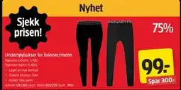 Jula Undertøybukser for kvinner/menn, NOK 99 tilbud