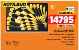 POWER MacBook Air 15 (2025), NOK 14795 tilbud