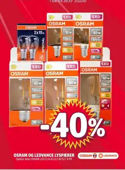 Coop Extra Osram og ledvance lyspærer tilbud