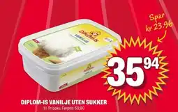 Coop Extra Diplom-is vanilje uten sukker tilbud