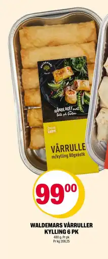 Coop Extra Waldemars vårruller kylling 6 pk tilbud