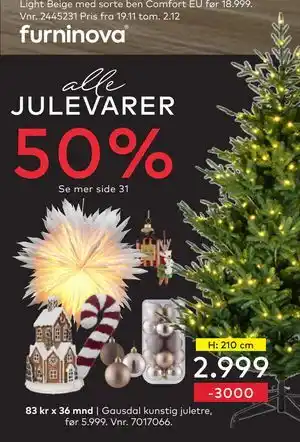 Gausdal kunstig juletre, NOK 2999