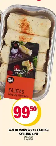 Coop Extra Waldemars wrap fajitas kylling 4 pk tilbud