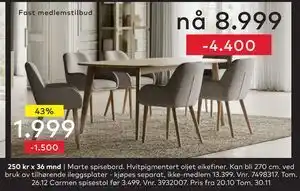 Skeidar Carmen spisestol, Medlemspris tilbud