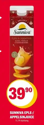 Coop Extra Sunniva eple-/ appelsinjuice tilbud
