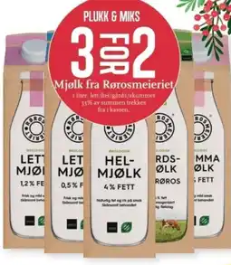 CC Mat Plukk & miks mjølk fra rørosmeieriet tilbud