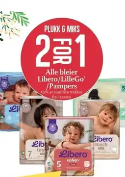 CC Mat Plukk & miks alle bleier libero/lillego' /pampers tilbud