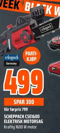Coop Obs Scheppach cse1600 elektrisk motorsag tilbud
