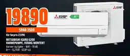 Coop Obs Mitsubishi iguru 6200 varmepumpe, ferdig montert tilbud