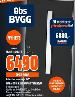 Coop Obs Harmonie kine smart ytterdør tilbud