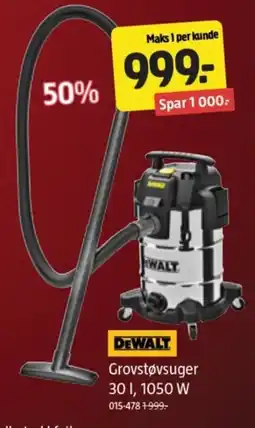 Jula DEWALT Grovstøvsuger , 1050 W tilbud