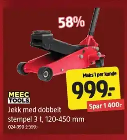Jula Meec tools jekk med dobbelt stempel 3 t , 120-450 mm tilbud