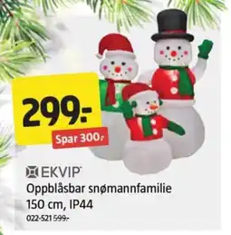Jula EKVIP Oppblåsbar snømannfamilie tilbud