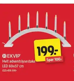 Jula EKVIP Hvit adventslysestake tilbud