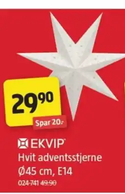 Jula EKVIP Hvit adventsstjerne tilbud