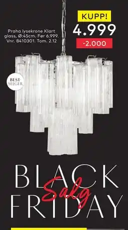 Skeidar Praha lysekrone Klart glas, NOK 4999 tilbud