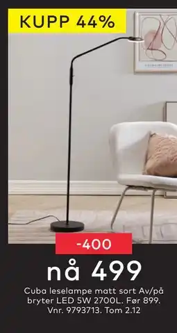 Skeidar Cuba leselampe, NOK 499 tilbud
