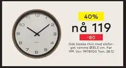 Skeidar Oak klokke, NOK 119 tilbud