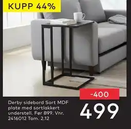 Skeidar Derby sidebord Sort MDF plate, NOK 499 tilbud