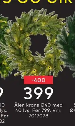 Skeidar Ålen krans, NOK 399 tilbud