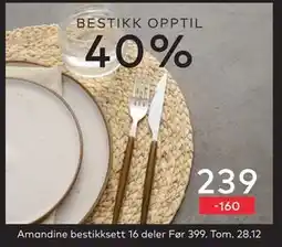 Skeidar Amandine bestikksett, NOK 239 tilbud
