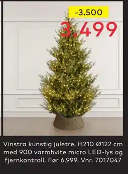 Skeidar Vinstra kunstig juletre, NOK 3499 tilbud