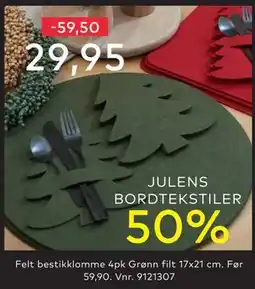 Skeidar Felt bestikklomme 4pk Grønn filt 17x21 cm, NOK 29.95 tilbud