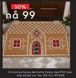Skeidar Christmas house dørmatte, NOK 99 tilbud