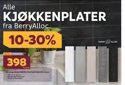 Megaflis BerryAlloc Kitchen Wall Sort Kalk Satin Finish 120 x 60 cm, NOK 398 tilbud