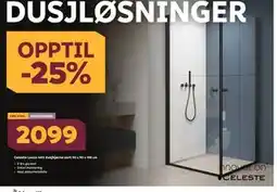 Megaflis Celeste Lucca rett dusjhjørne sort 90 x 90 x 195 cm, NOK 2099 tilbud