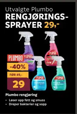 Megaflis Utvalgte Plumbo RENGJØRINGSSPRAYER, NOK 29 tilbud