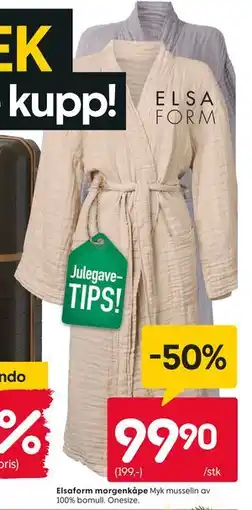 Rusta Elsaform morgenkåpe, NOK 99.9 tilbud