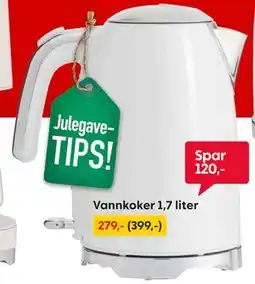 Rusta Vannkoker 1,7 liter., NOK 279 tilbud