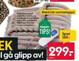 Rusta Elektrisk varmeteppe, NOK 299 tilbud