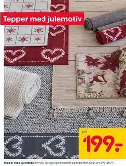 Rusta Tepper med julemotiv tilbud