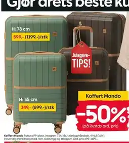 Rusta Koffert Mondo tilbud
