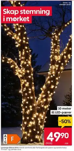 Rusta Lysslynge Glänsa 10 m., NOK 49.9 tilbud