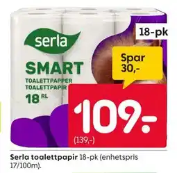 Rusta Serla toalettpapir., NOK 109 tilbud