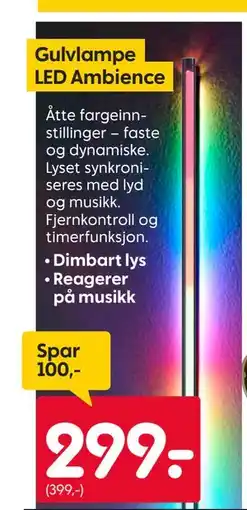 Rusta Gulvlampe. LED Ambience, NOK 299 tilbud