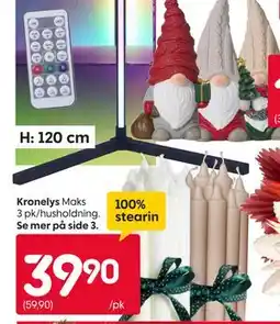 Rusta Kronelys, NOK 39.9 tilbud
