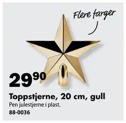 Biltema Toppstjerne, 20 cm, gull, NOK 29.9 tilbud