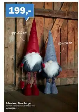 Biltema Julenisse, flere farger, NOK 199 tilbud