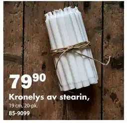 Biltema Kronelys av stearin,, NOK 79.9 tilbud