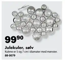 Biltema Julekuler, sølv, NOK 99.9 tilbud
