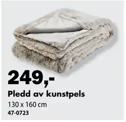 Biltema Pledd av kunstpels, NOK 249 tilbud