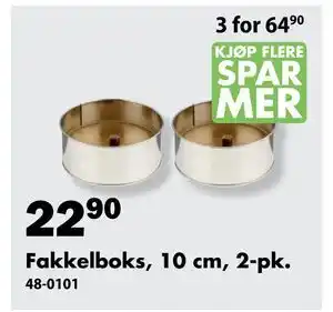 Biltema Fakkelboks, 10 cm, 2-pk., NOK 22.9 tilbud