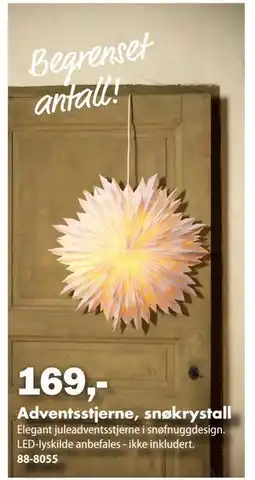 Biltema Adventsstjerne, snøkrystall, NOK 169 tilbud