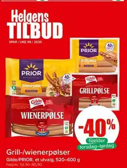 Spar Grill-/wienerpølser tilbud
