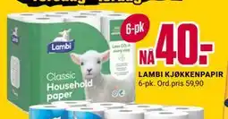 Europris LAMBI KJØKKENPAPIR, NOK 40 tilbud
