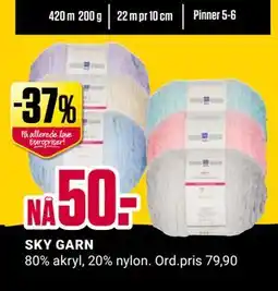 Europris SKY GARN, NOK 50 tilbud